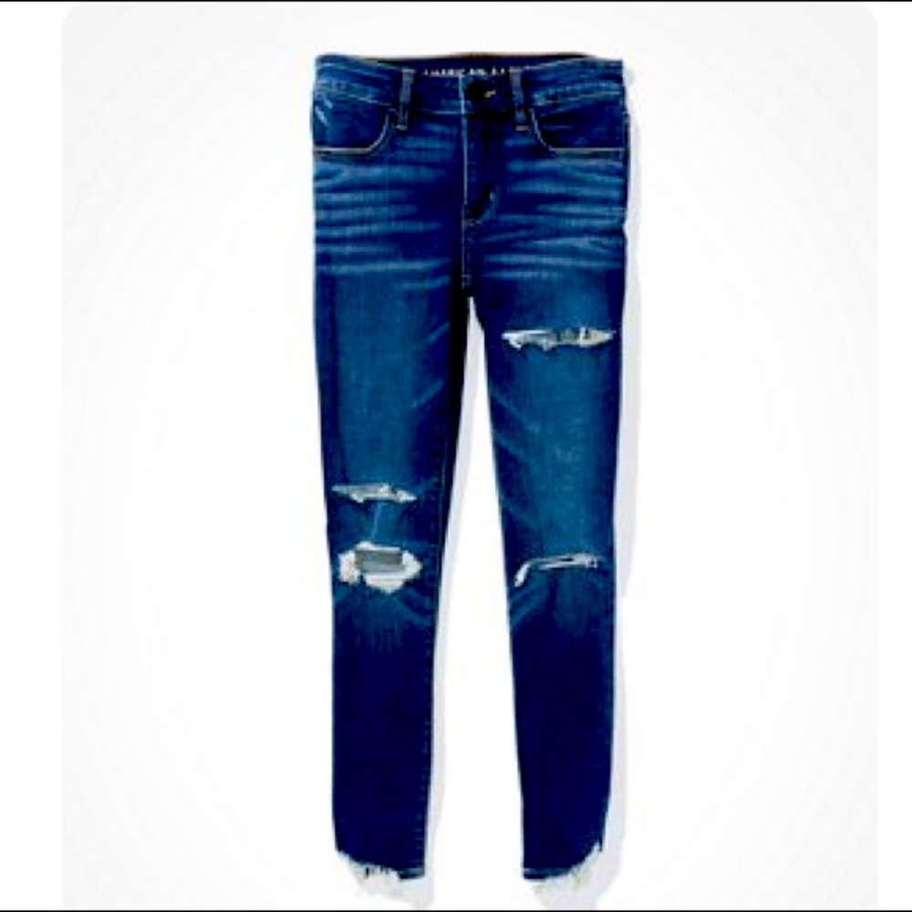 AMERICAN EAGLE RIPPED JEGGINING CROPPED NWT